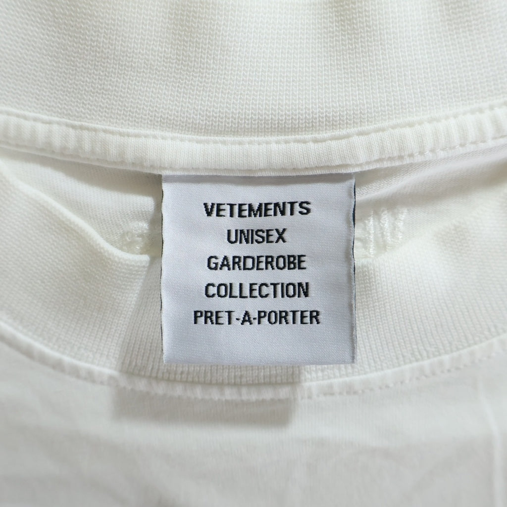 VETEMENTS(ヴェトモン) ALL WHITE INSIDE-OUT T-SHIRT オールホワイト インサイドアウト 半袖Tシャツ ホワイト UE63TR660W