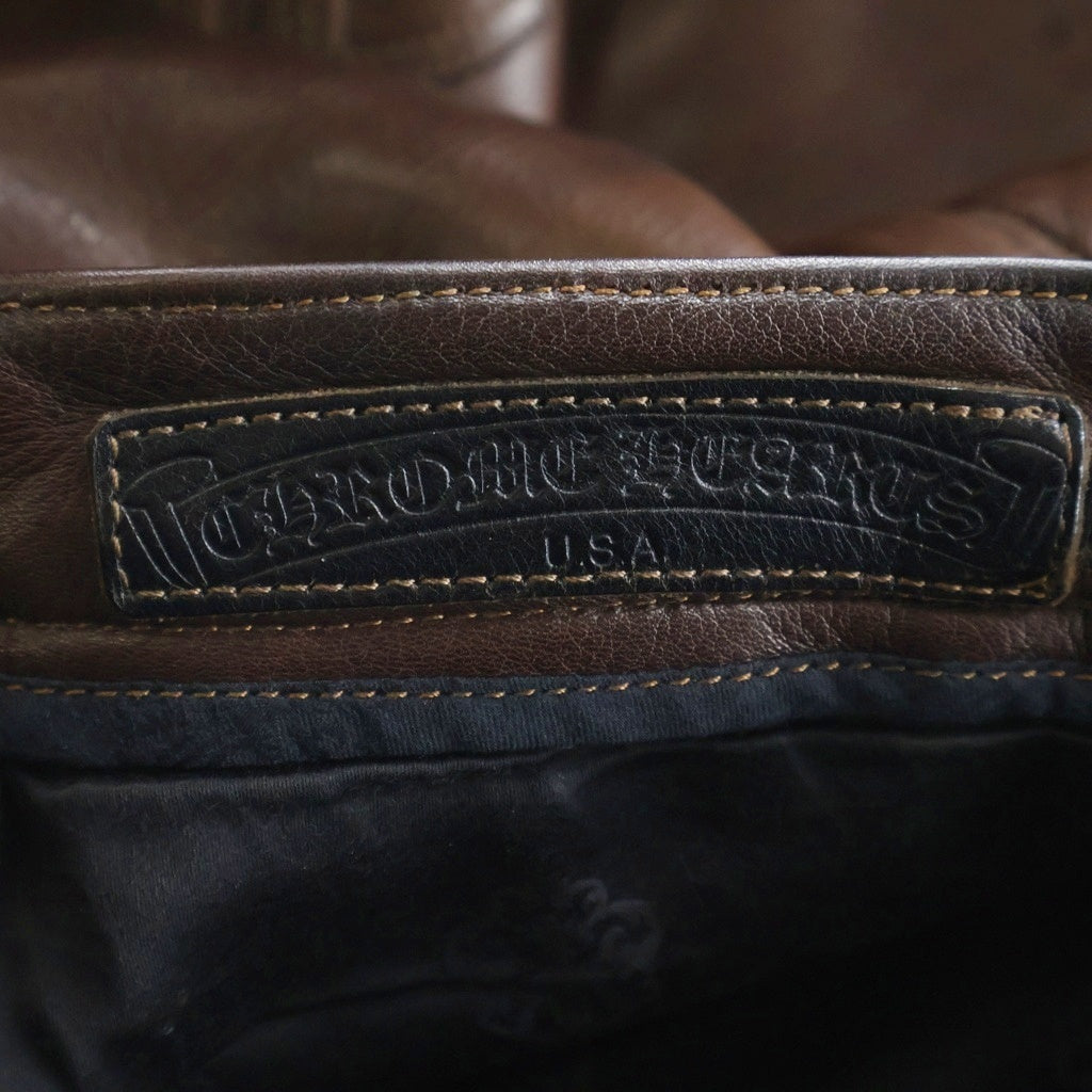 CHROME HEARTS(クロムハーツ) FLEURKNEE CROSS PATCH LEATHER PANTS