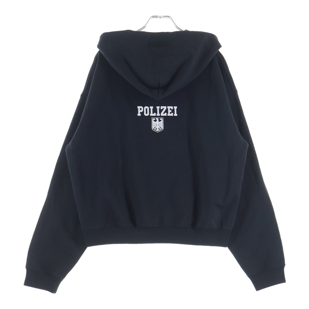 VETEMENTS(ヴェトモン) 25AW POLIZEI OVERSIZED ZIP HOODIE オーバーサイズ ジップアップ フーディ パーカー ブラック