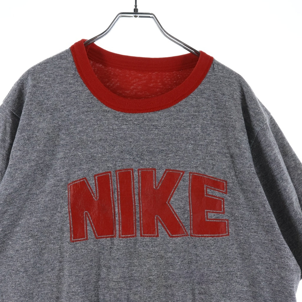 NIKE(ナイキ) 90S VINTAGE ヴィンテージ 紺タグ カマボコロゴ リバーシブル 半袖Tシャツ カットソー レッド/グレー