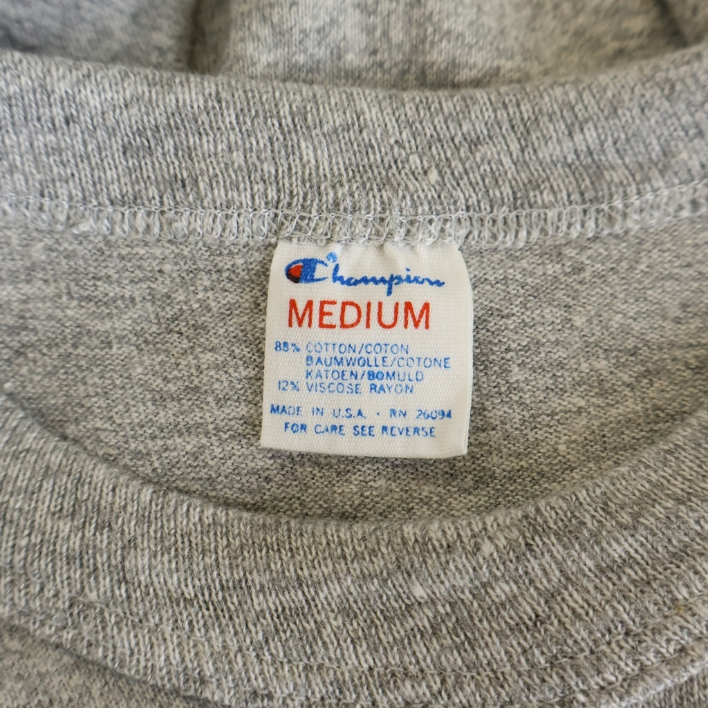 CHAMPION(チャンピオン) 80S VINTAGE ヴィンテージ USA製 無地 半袖Tシャツ カットソー グレー