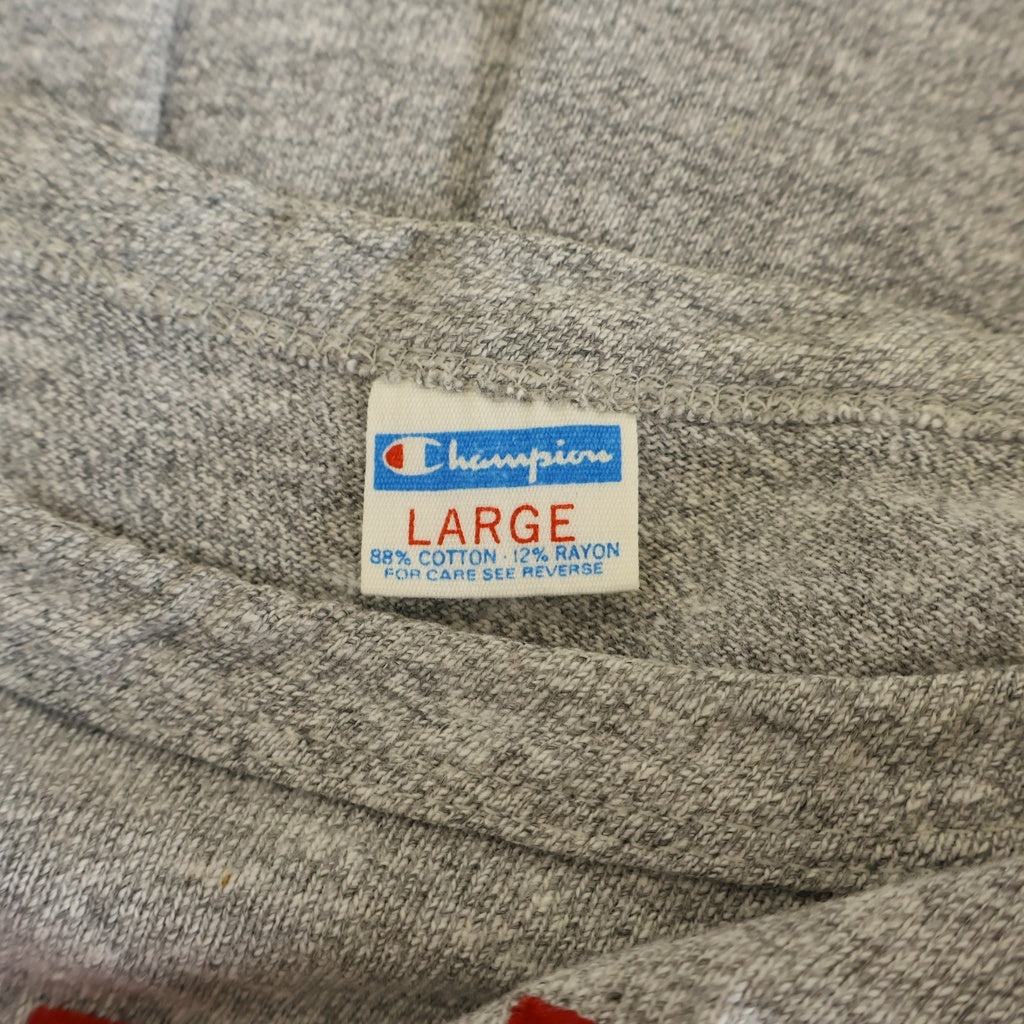 CHAMPION(チャンピオン) 80S VINTAGE ヴィンテージ カレッジ フットボール プリント 半袖Tシャツ カットソー グレー