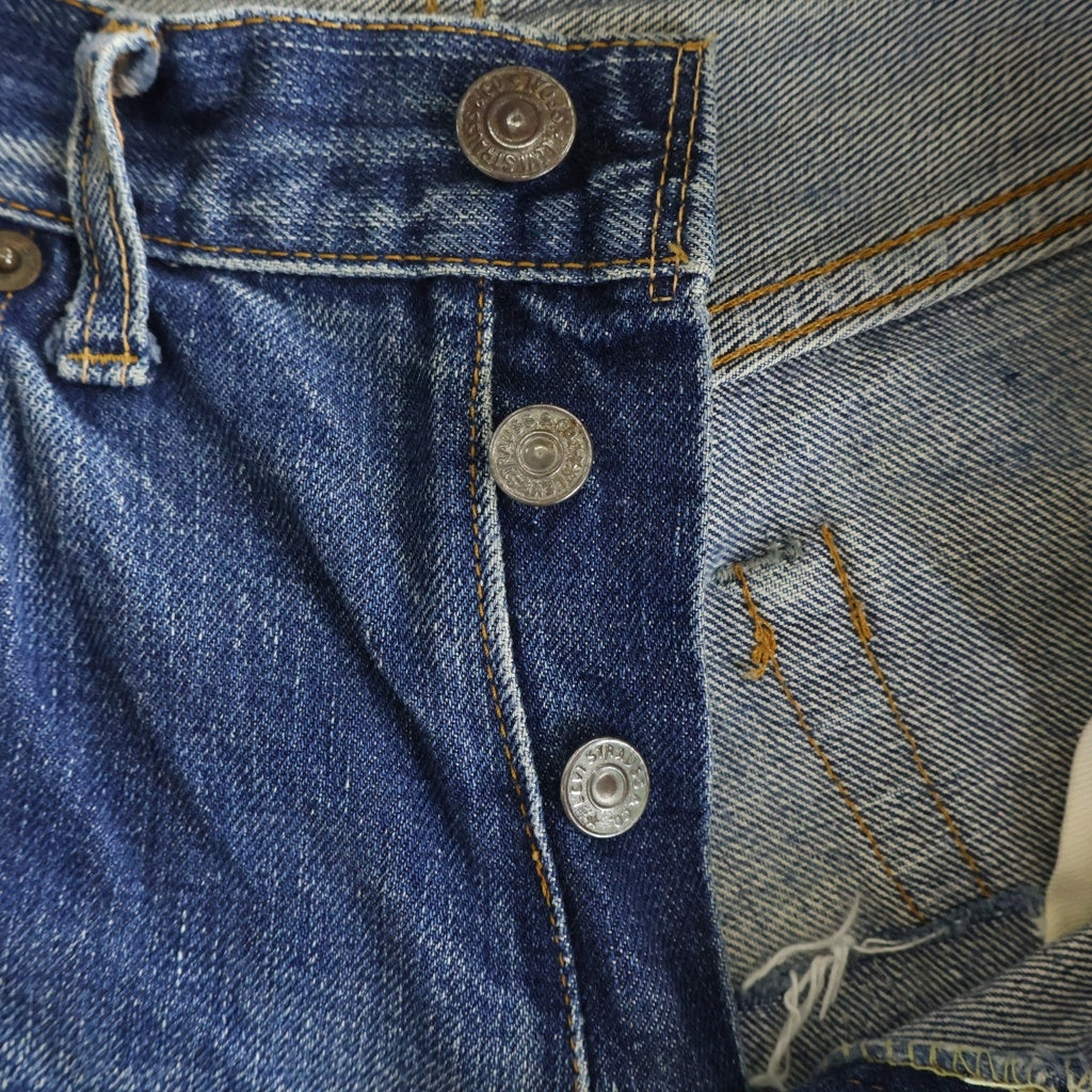 Levi's(リーバイス) 60S VINTAGE 前期 501 BIG E ヴィンテージ ボタン裏2 ボタンフライストレートデニムパンツ ブルー