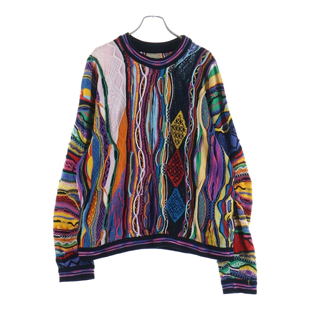 COOGI(クージー) 3D ニット ラウンドネック 長袖 セーター マルチカラー
