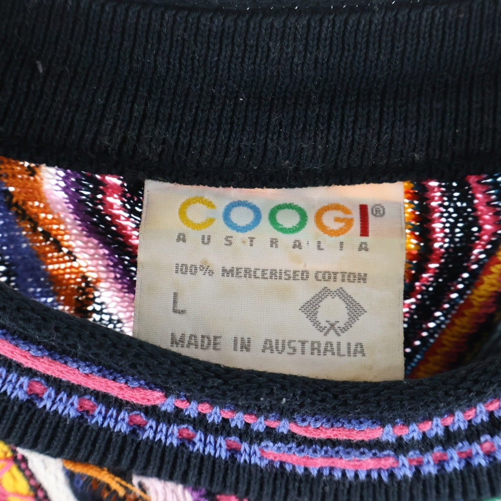 COOGI(クージー) 3D ニット ラウンドネック 長袖 セーター マルチカラー