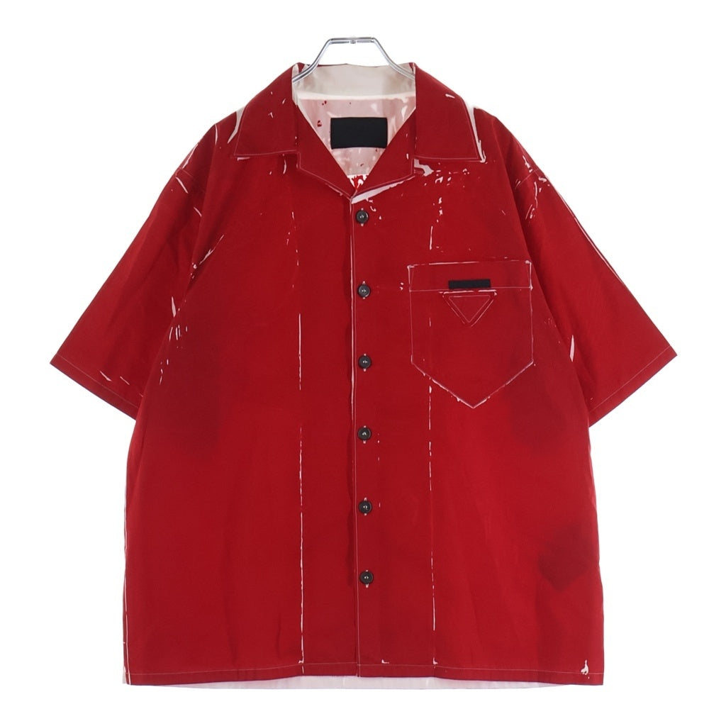 PRADA(プラダ) 胸ポケットデザイン 半袖シャツ UCS414 S221 108L レッド