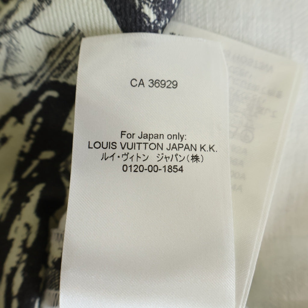 LOUIS VUITTON(ルイヴィトン) 総柄 デニム生地 半袖シャツ RM231 X48 HOS73W ブラック/ホワイト