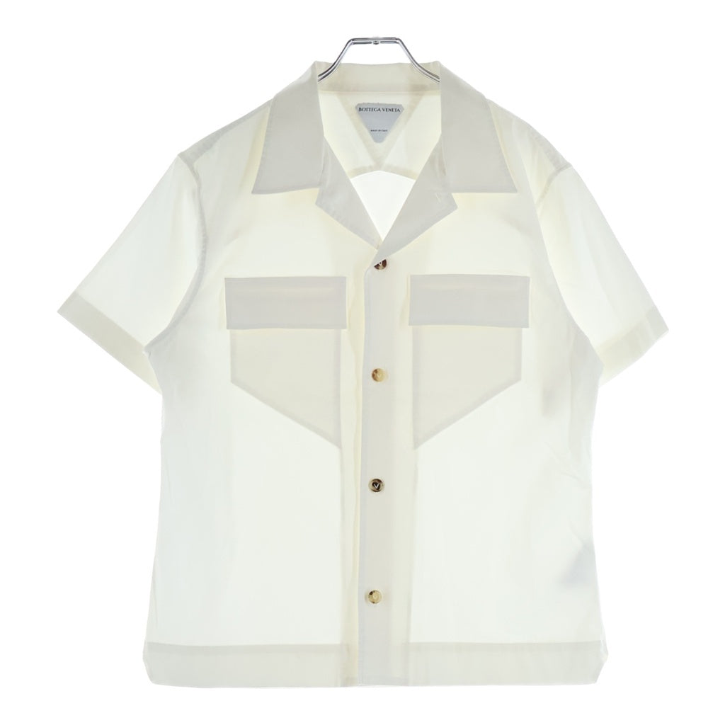 BOTTEGA VENETA(ボッテガヴェネタ) Flap Pocket Military Shirt フラップ ポケット ミリタリー 半袖シャツ 652051 VKIX0 ホワイト