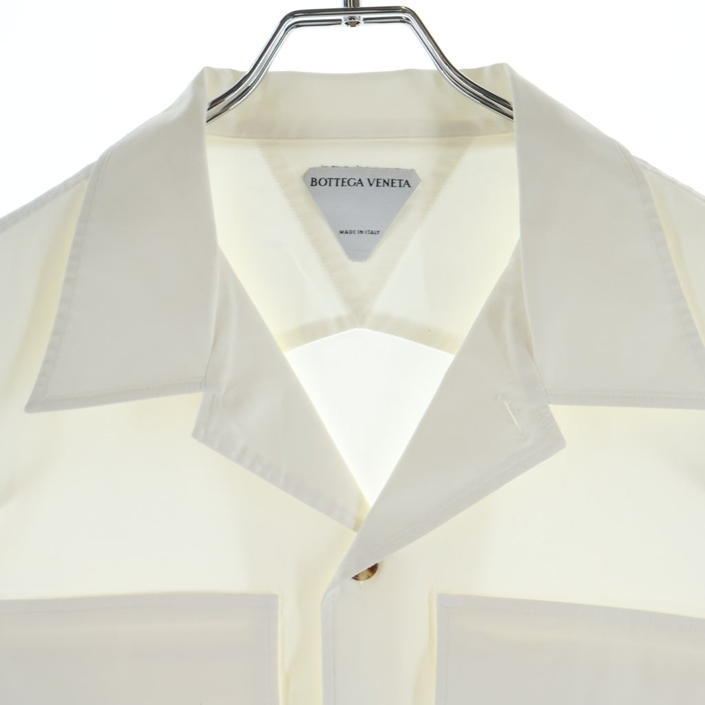 BOTTEGA VENETA(ボッテガヴェネタ) Flap Pocket Military Shirt フラップ ポケット ミリタリー 半袖シャツ 652051 VKIX0 ホワイト