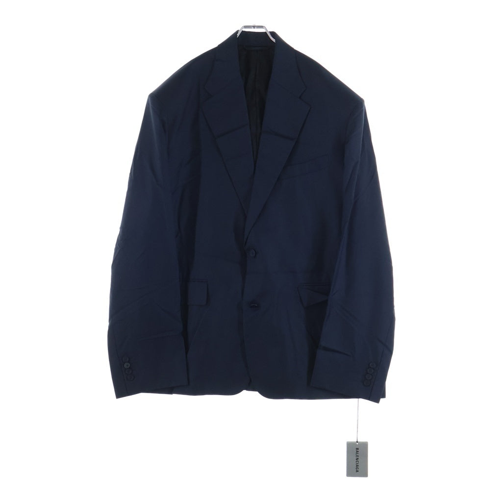 BALENCIAGA(バレンシアガ) Navy Oversized Single Jacket ネイビー オーバーサイズ シングル テーラードジャケット アウター 661434 TKT03 ネイビー