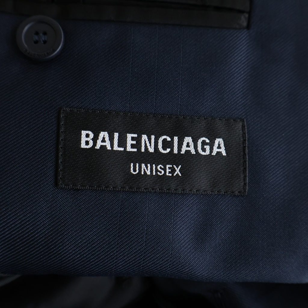 BALENCIAGA(バレンシアガ) Navy Oversized Single Jacket ネイビー オーバーサイズ シングル テーラードジャケット アウター 661434 TKT03 ネイビー