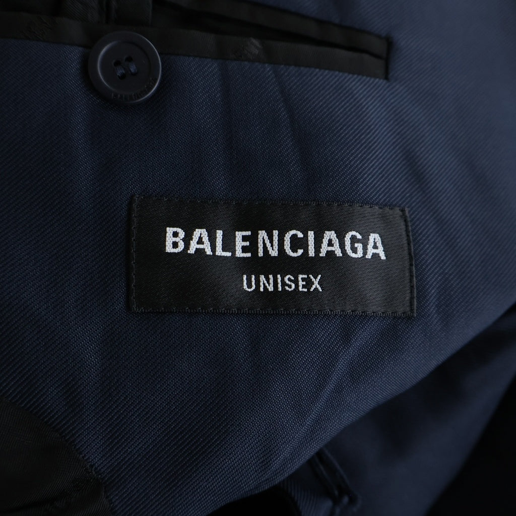 BALENCIAGA(バレンシアガ) Navy Oversized Single Jacket ネイビー オーバーサイズ シングル テーラードジャケット アウター 661434 TKT03 ネイビー