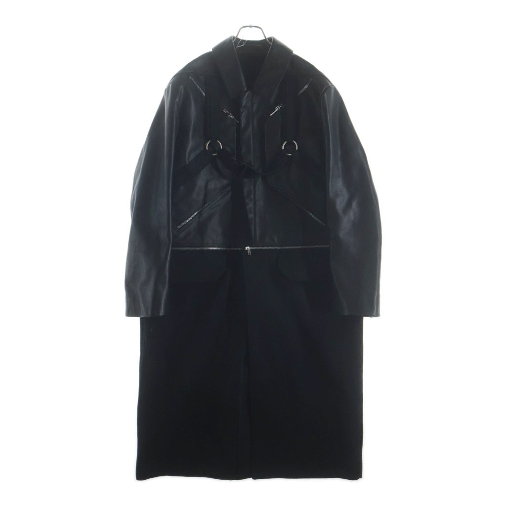 Rick Owens(リックオウエンス) 25AW CONCORDIANS Blixa Jumbo Mac コンコルディアンス期 ブリクサジャンボマック ベルトデザイン2WAYロングコート ジャケット RR02E1903-LOWSR1 ブラック