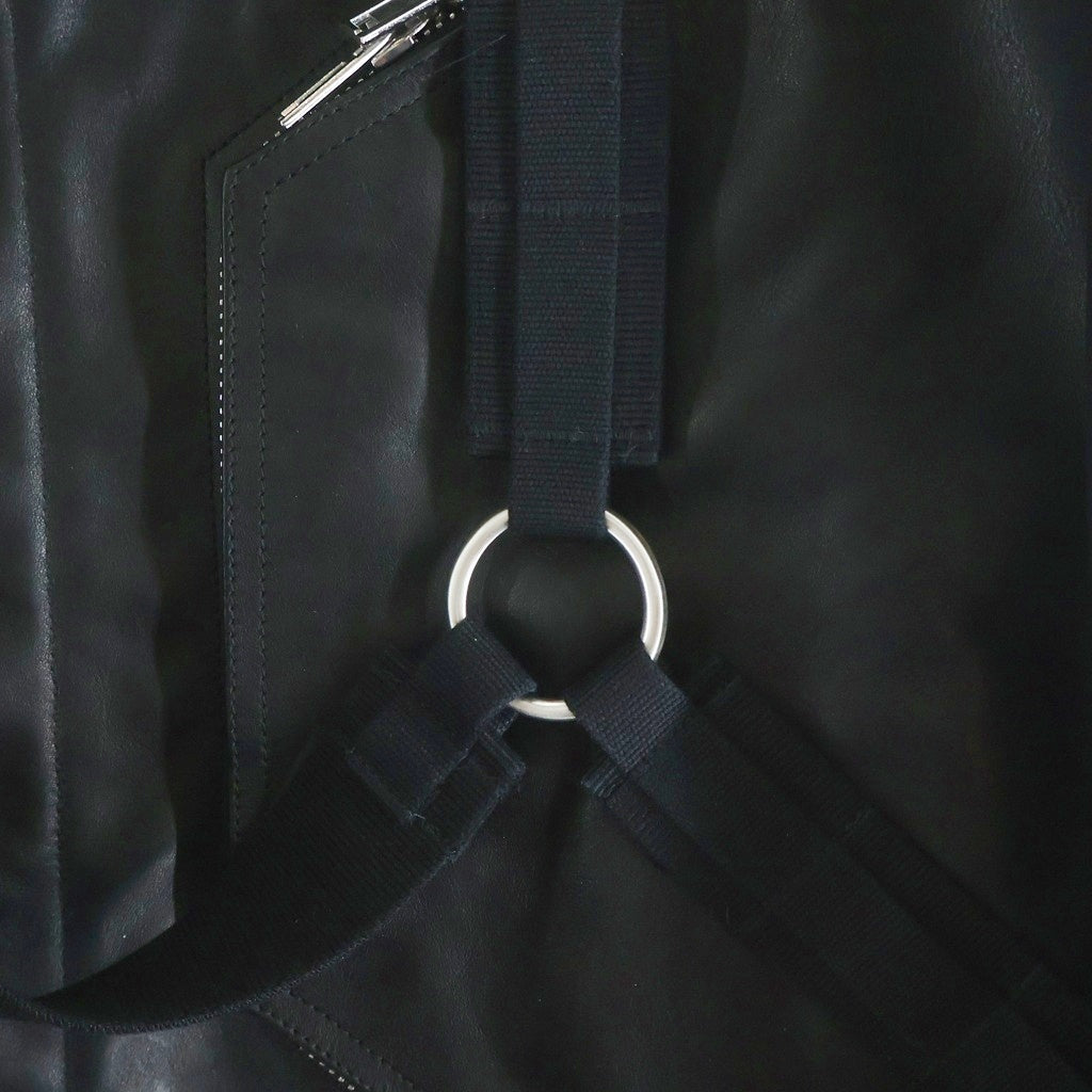 Rick Owens(リックオウエンス) 25AW CONCORDIANS Blixa Jumbo Mac コンコルディアンス期 ブリクサジャンボマック ベルトデザイン2WAYロングコート ジャケット RR02E1903-LOWSR1 ブラック