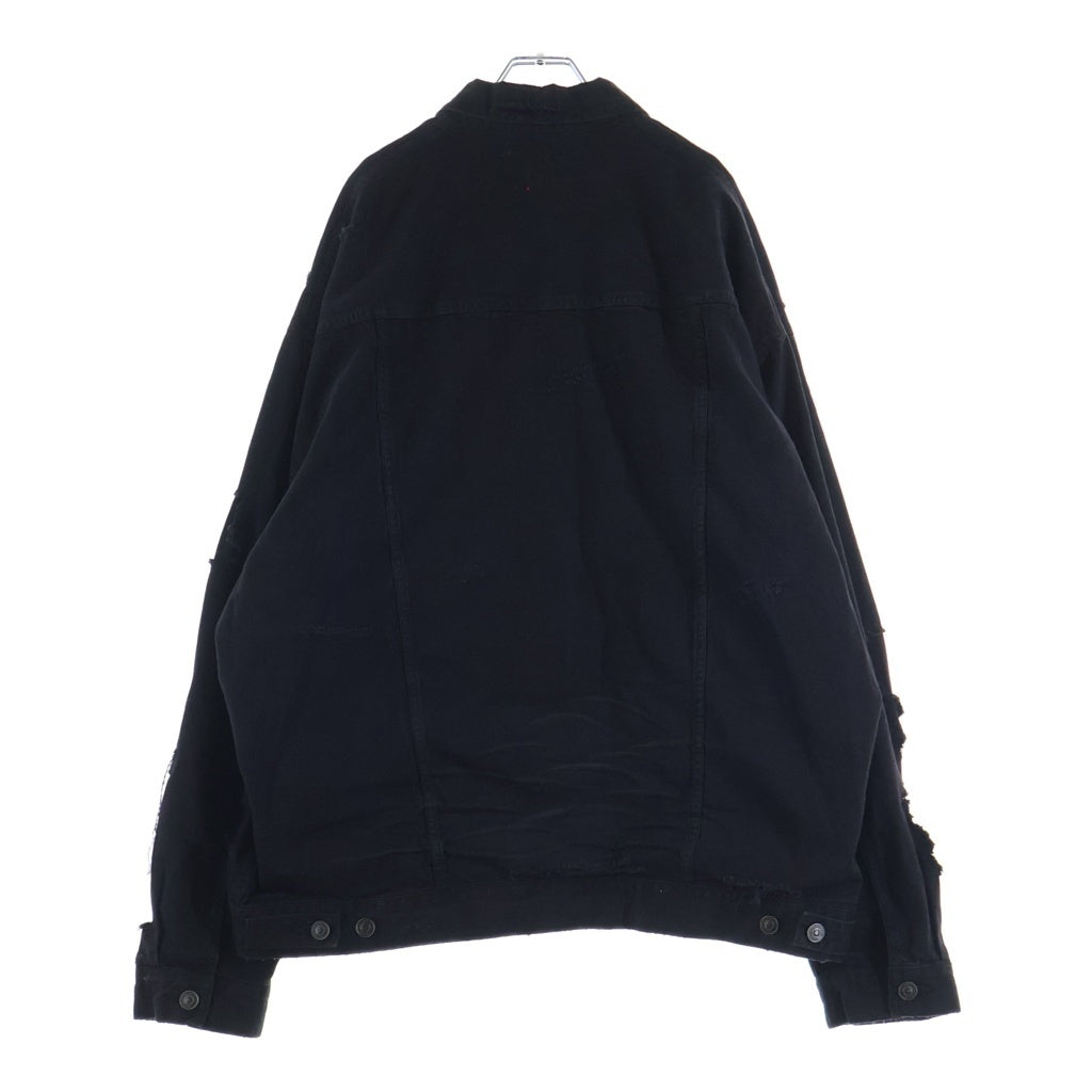 BALENCIAGA(バレンシアガ) Unity Sports Icon Patchwork Denim Jacket オーバーサイズ パッチワークデザイン デニムジャケット 793886 TQW54 ブラック