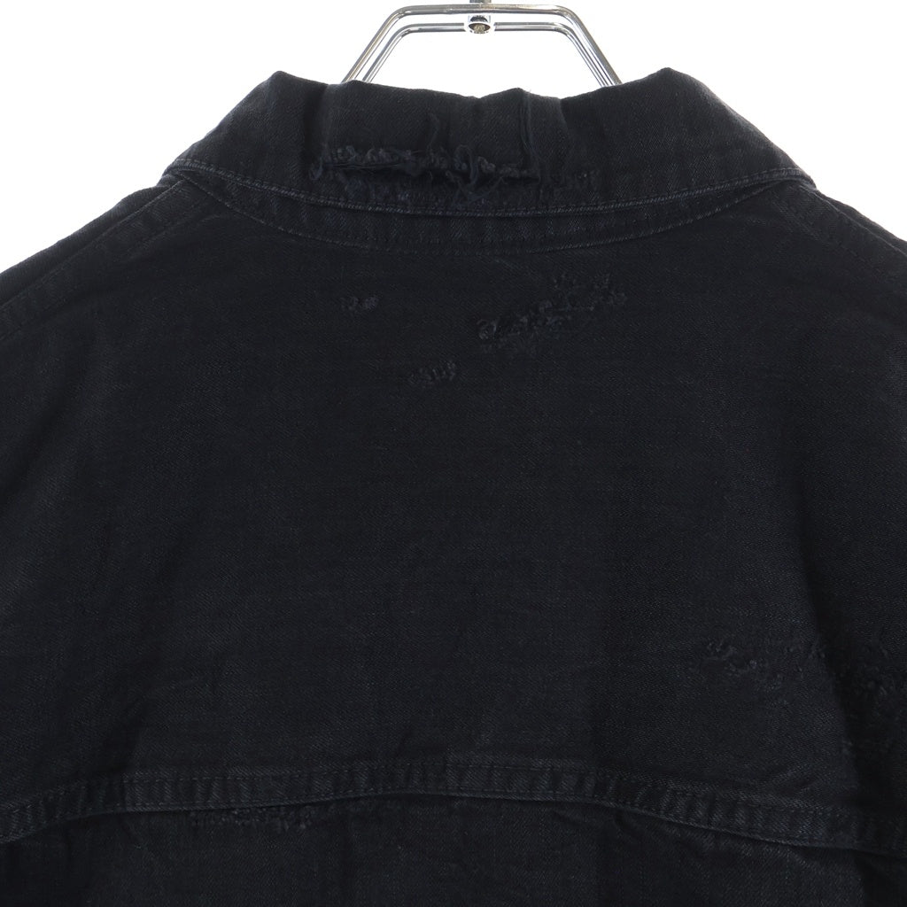 BALENCIAGA(バレンシアガ) Unity Sports Icon Patchwork Denim Jacket オーバーサイズ パッチワークデザイン デニムジャケット 793886 TQW54 ブラック