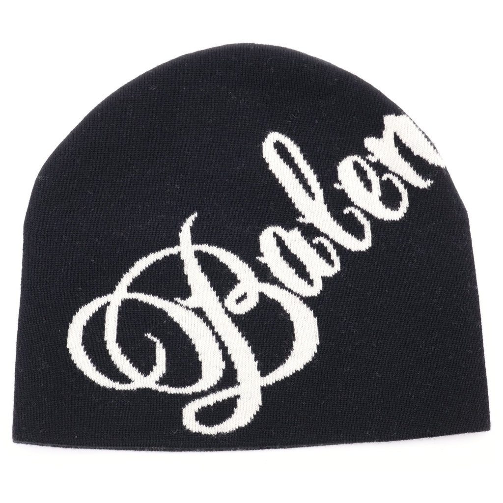 BALENCIAGA(バレンシアガ) Black Wool Beanie ロゴデザイン ウール ニット帽 ビーニー 857477 T1775 ブラック