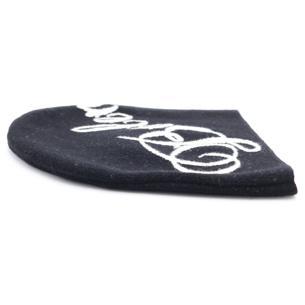 BALENCIAGA(バレンシアガ) Black Wool Beanie ロゴデザイン ウール ニット帽 ビーニー 857477 T1775 ブラック