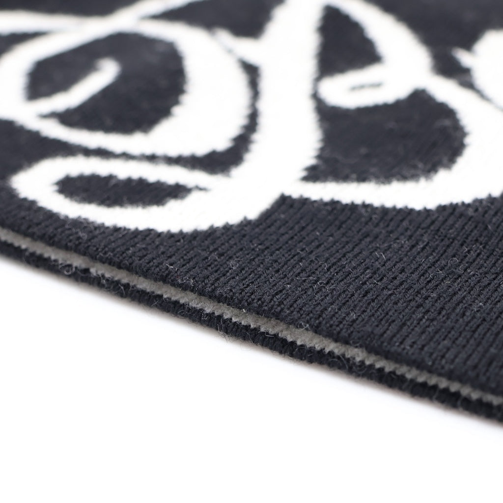 BALENCIAGA(バレンシアガ) Black Wool Beanie ロゴデザイン ウール ニット帽 ビーニー 857477 T1775 ブラック