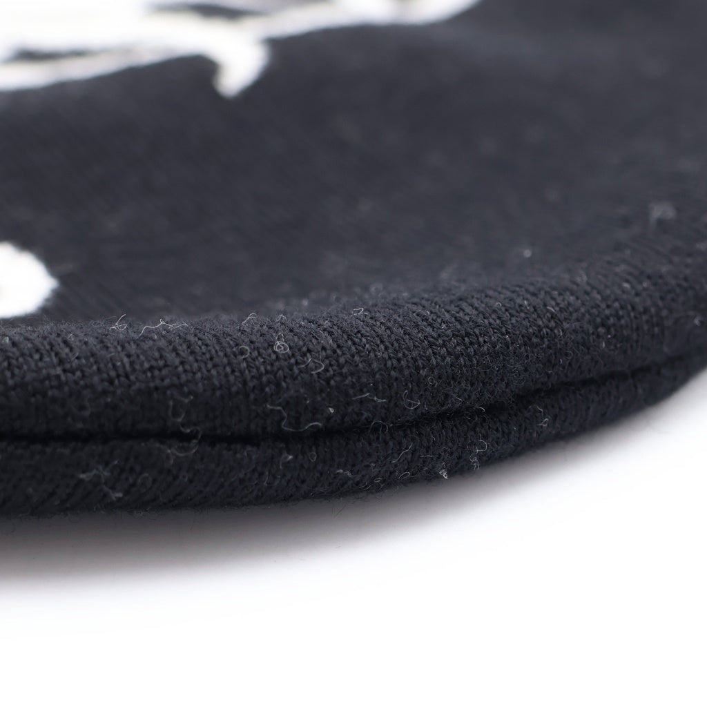 BALENCIAGA(バレンシアガ) Black Wool Beanie ロゴデザイン ウール ニット帽 ビーニー 857477 T1775 ブラック