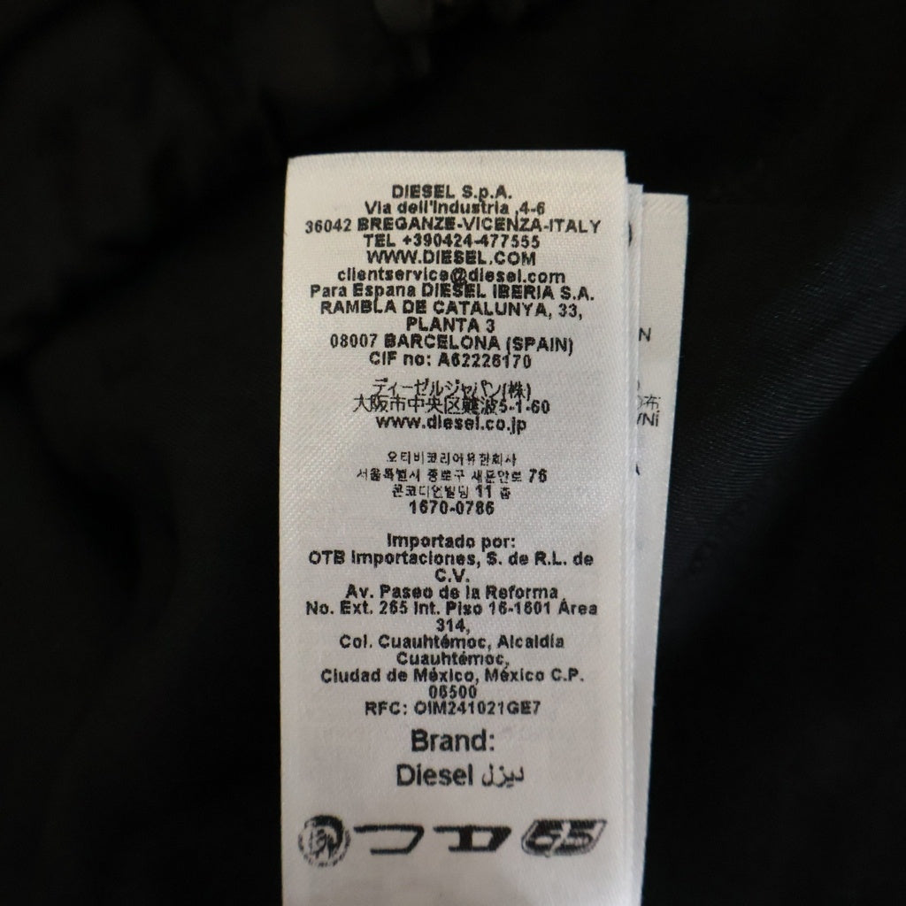 DIESEL(ディーゼル) J-TING ナイロン 切替 ジップアップ クロップド ジャケット ブラック レディース A19792 0GIBX