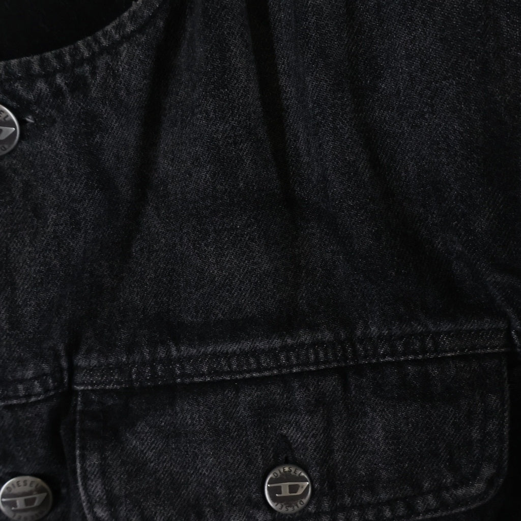 DIESEL(ディーゼル) D-ABERDEEN ノーカラー フロントポケット ウォッシュド加工 ジャケット レディース