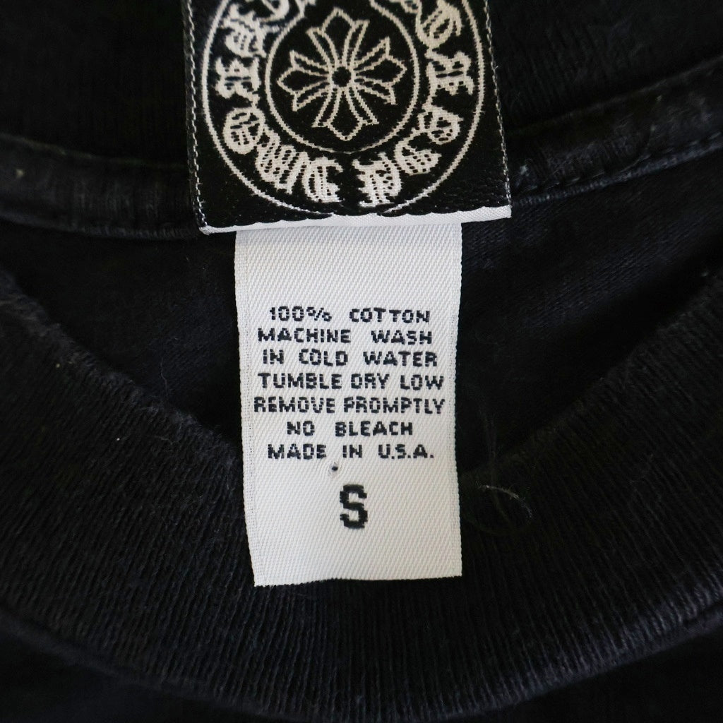 CHROME HEARTS(クロムハーツ) OLD Vine Dagger Tee オールド ヴァインダガーTシャツ 袖ダガープリント ポケット クルーネック半袖Tシャツ カットソー ブラック