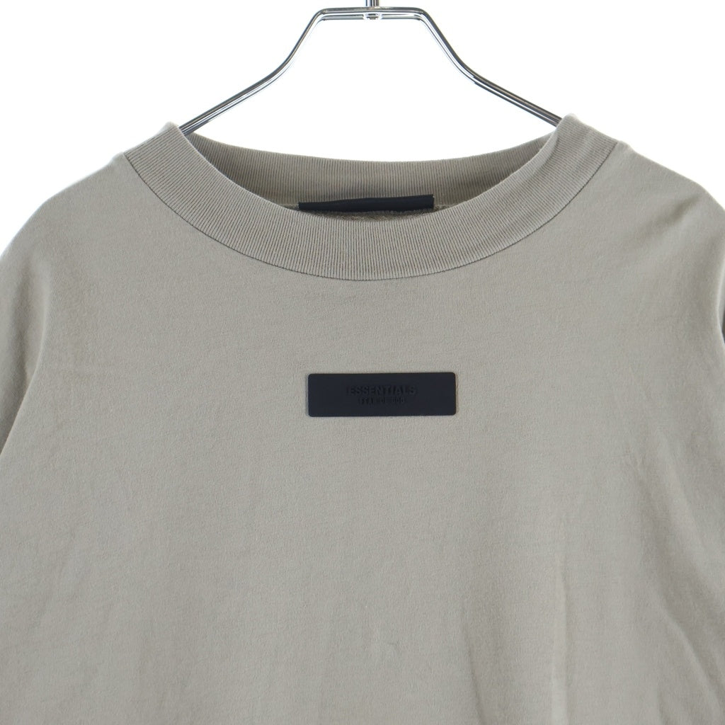 FEAR OF GOD ESSENTIALS(フィアオブゴッド エッセンシャルズ) Rubber Logo Crewneck L/S Tee ラバーロゴクルーネック長袖Tシャツ カットソー ベージュ