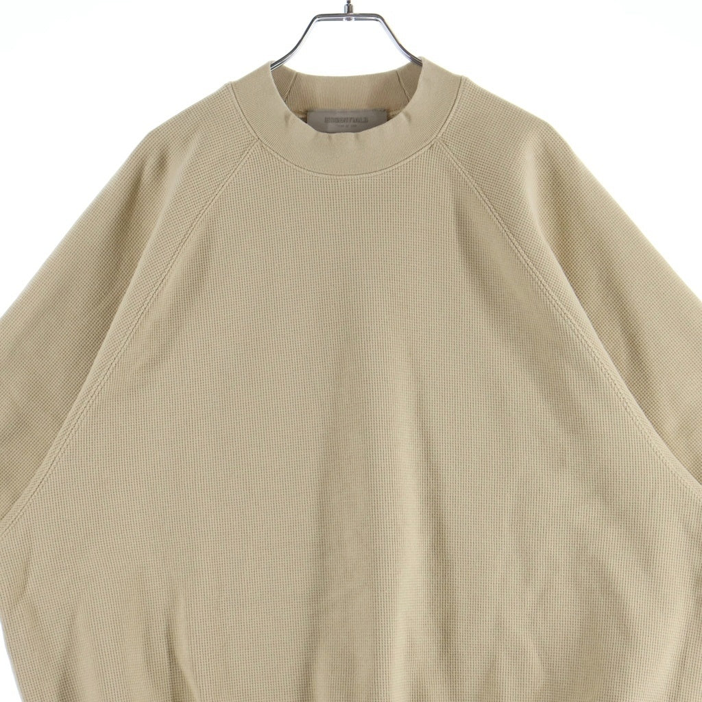 FEAR OF GOD ESSENTIALS(フィアオブゴッド エッセンシャルズ) モックネックワッフルショートスリーブスウェットシャツ ハーフスリーブトレーナー ベージュ