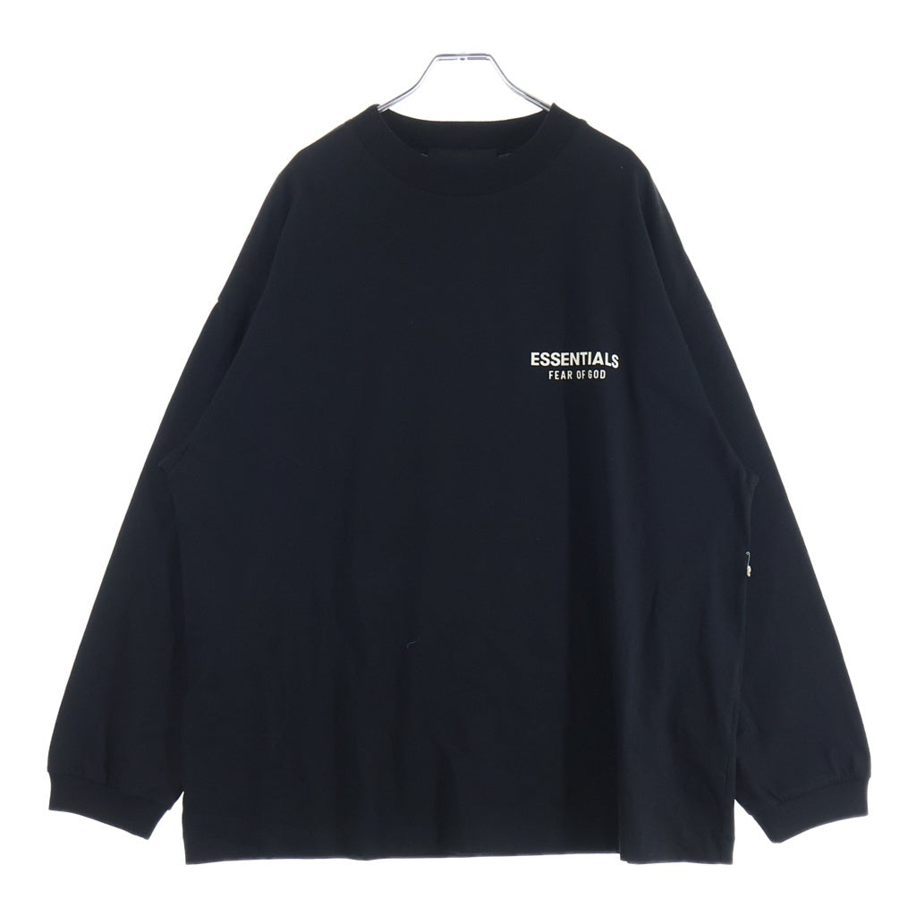 FEAR OF GOD ESSENTIALS(フィアオブゴッド エッセンシャルズ) Rubber Logo Crewneck L/S Tee ラバーロゴクルーネック長袖Tシャツ カットソー ブラック