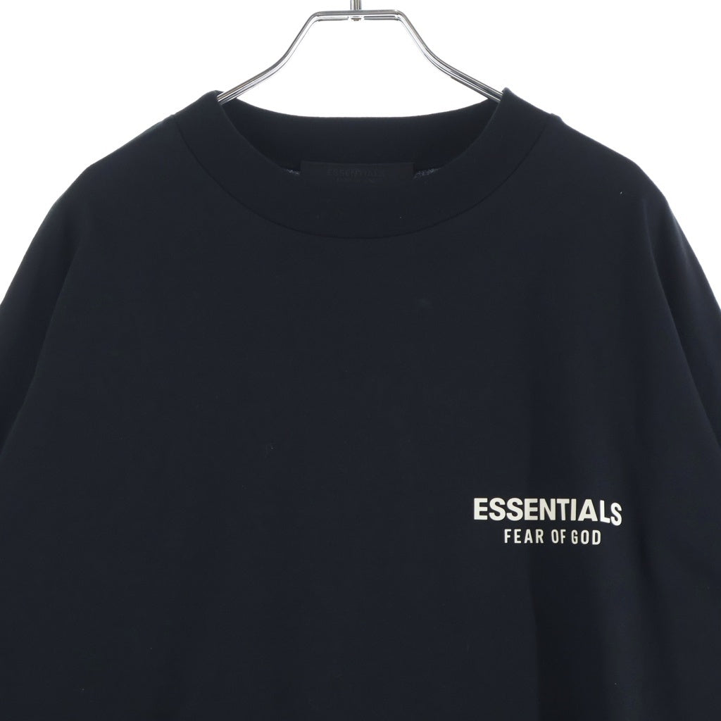 FEAR OF GOD ESSENTIALS(フィアオブゴッド エッセンシャルズ) Rubber Logo Crewneck L/S Tee ラバーロゴクルーネック長袖Tシャツ カットソー ブラック