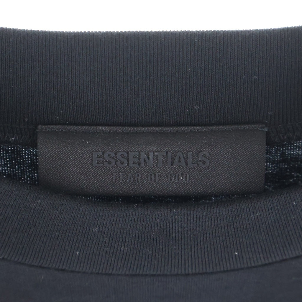 FEAR OF GOD ESSENTIALS(フィアオブゴッド エッセンシャルズ) Rubber Logo Crewneck L/S Tee ラバーロゴクルーネック長袖Tシャツ カットソー ブラック