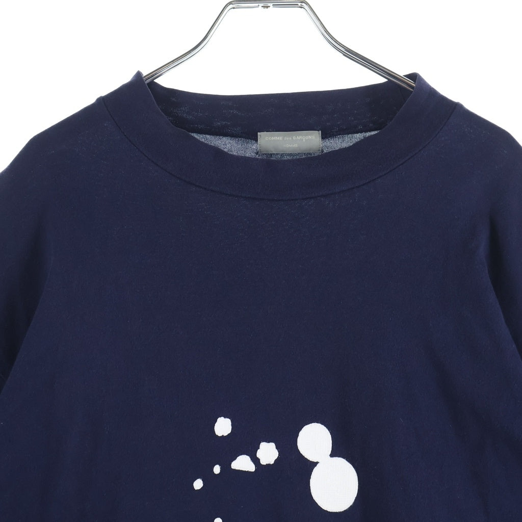 COMME des GARCONS HOMME(コムデギャルソンオム) 90S 田中オム フロントプリント 長袖Tシャツ カットソー ネイビー HT-040130