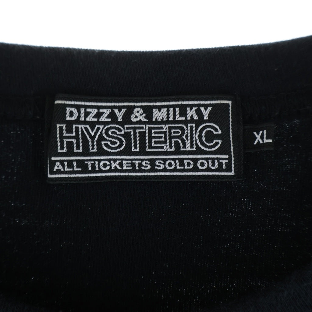 HYSTERIC GLAMOUR(ヒステリックグラマー) ROCK W YOU フロント プリント 半袖Tシャツ カットソー ブラック 02241CT23