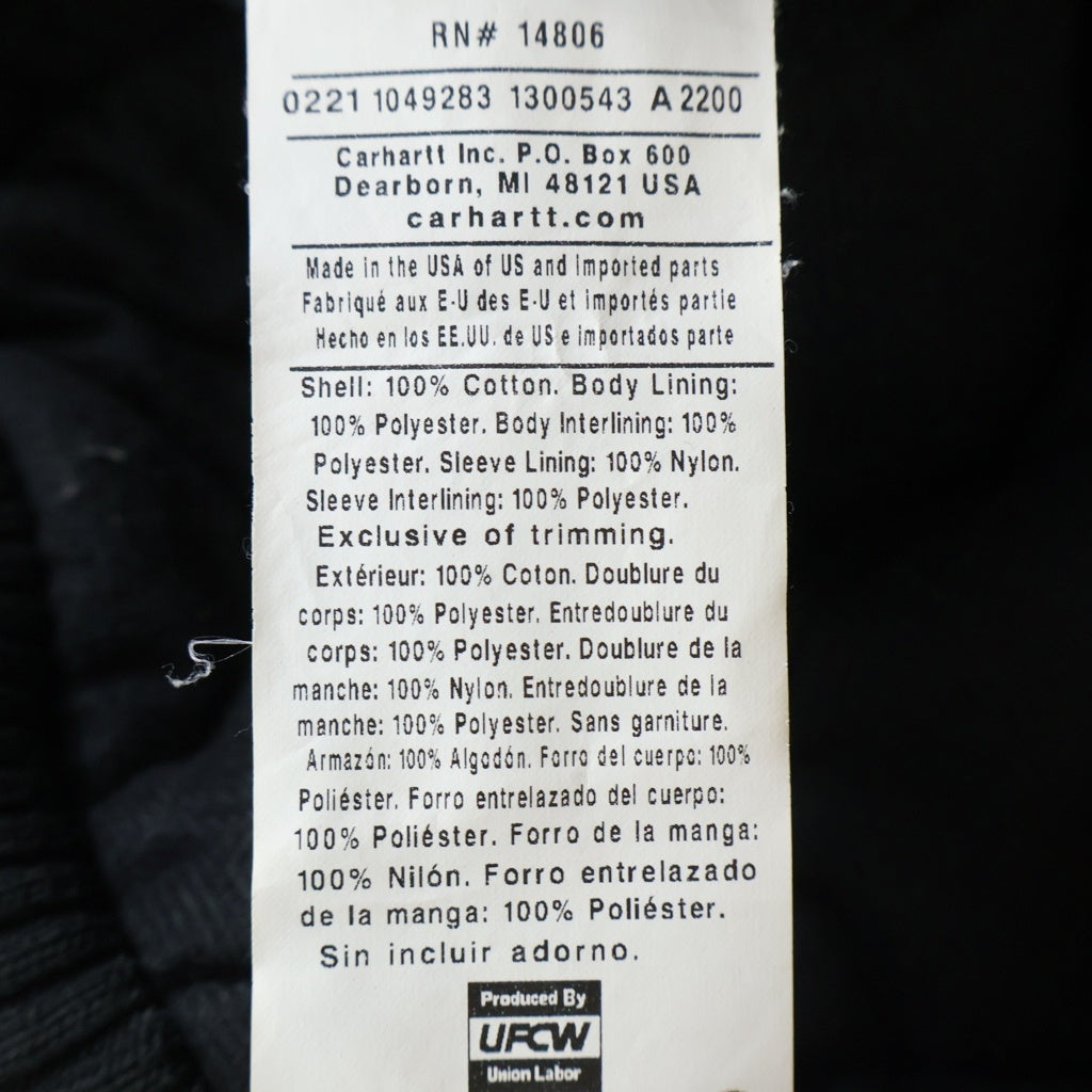 CARHARTT(カーハート) ACTIVE JACKET USA製 アクティブジャケット フーディ ブラック J140-BLK