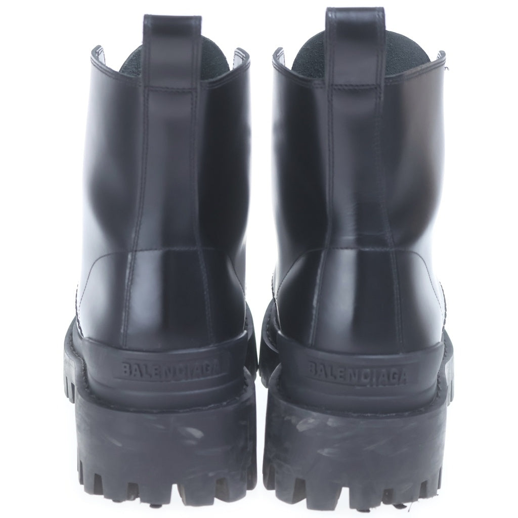 BALENCIAGA(バレンシアガ) Strike Lace-Up Boot ストライクレースアップブーツ パテントレザーラウンドトゥブーツ 589338 ブラック