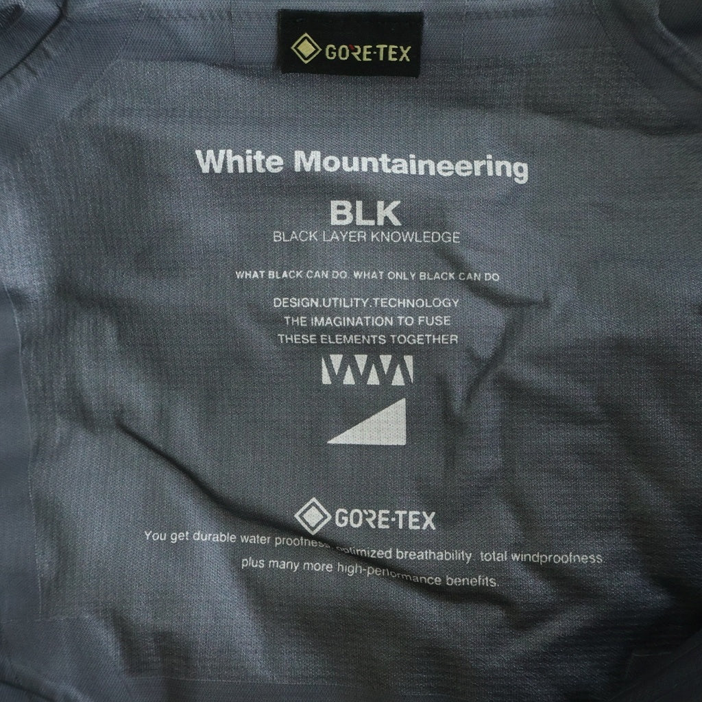 White Mountaineering(ホワイトマウンテニアリング) BLACK LAYER KNOWLEDGE GORE-TEX ゴアテックス ジップアップ マウンテンパーカー ジャケット ブラック BK2671201