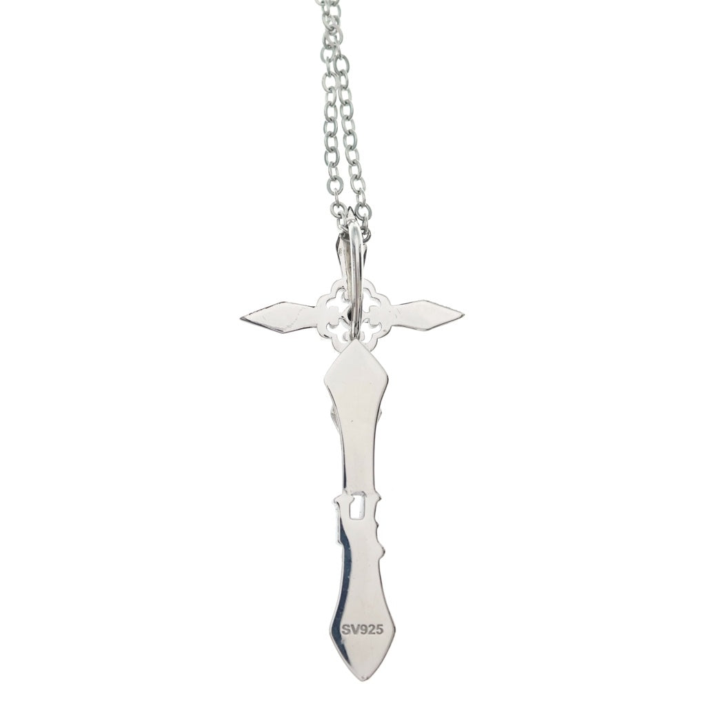NO BRAND(ノーブランド) GEMCEREY ×YOSHIKI Jewelry Black Zirconia Cross Pendant Necklace ×ヨシキジュエリー ブラックジルコニアクロスペンダントネックレス SV925 クロスモチーフネックレス レディース