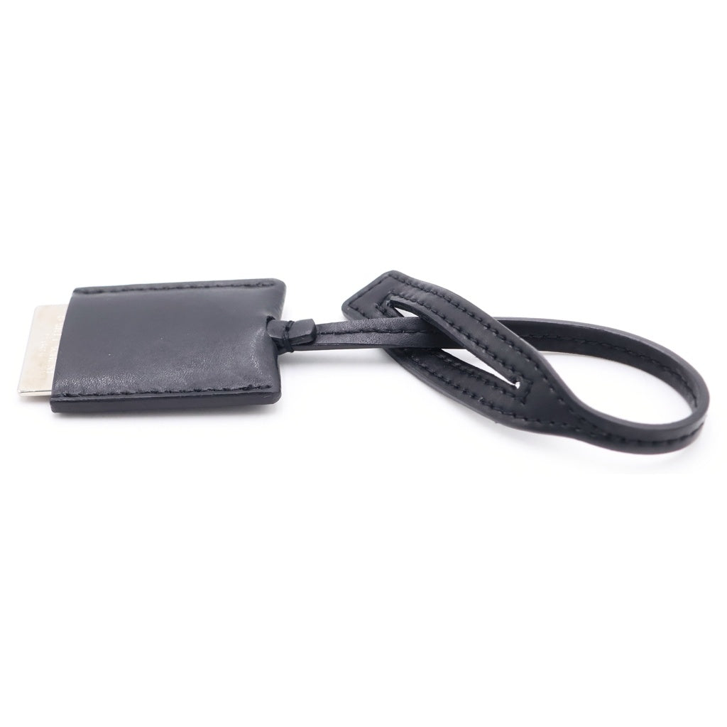 SAINT LAURENT PARIS(サンローランパリ) KEYRING ID キーリング キーホルダー レザー ブラック レディース