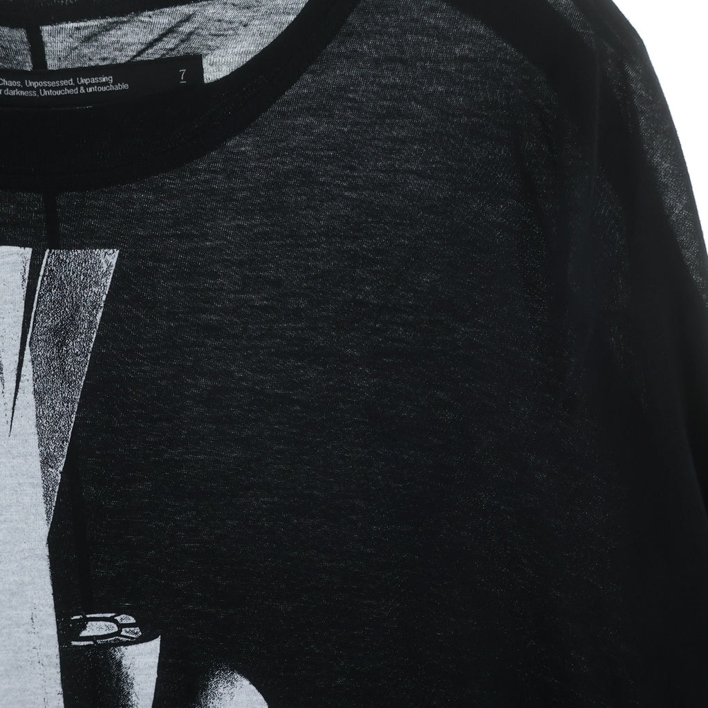 JULIUS(ユリウス) Numinous Print Over Top フロントプリント 半袖Tシャツ カットソー ブラック 927CPM3