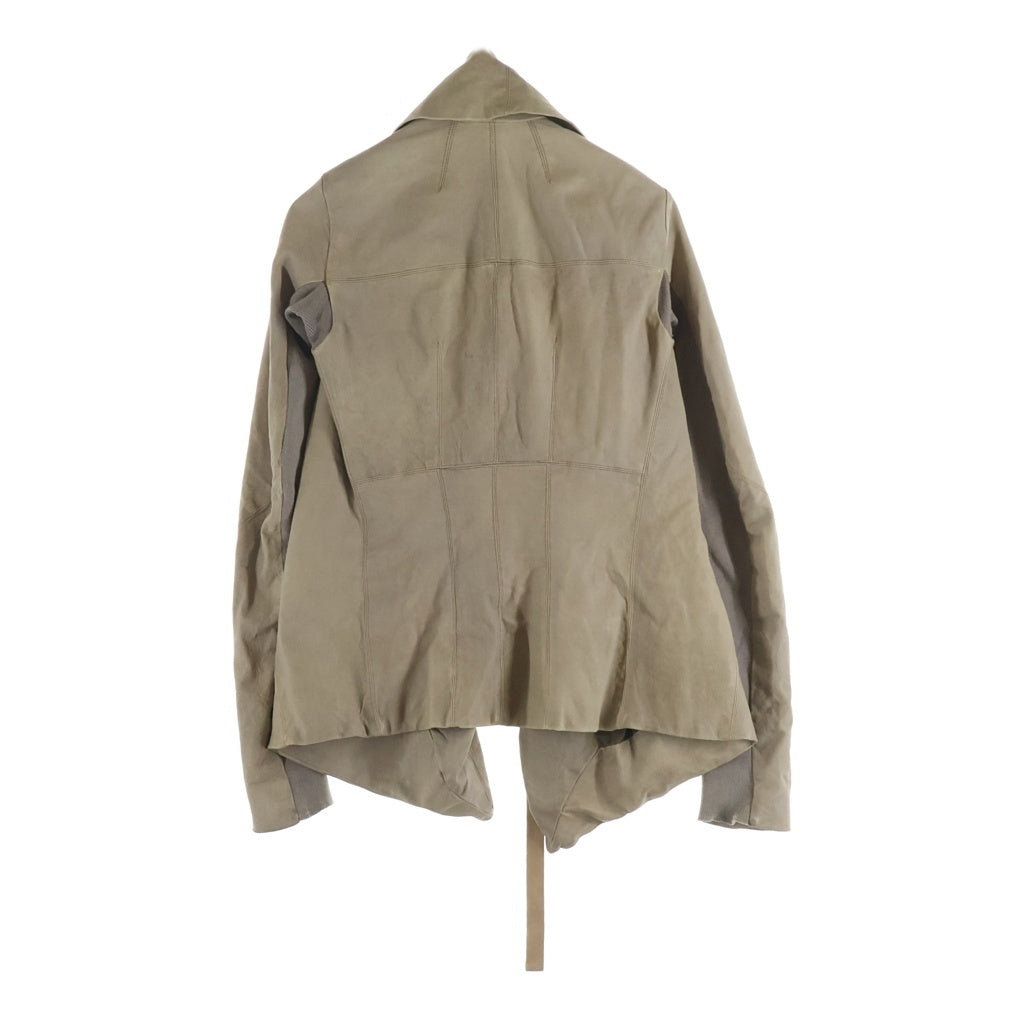 Rick Owens(リックオウエンス) 09-10 AW OLMAR and MIRTA Leather Jacket オルマーアンドマリータ期 レザージャケット レディース ニット切替ラムレザージャケット RP2703-LC ベージュ