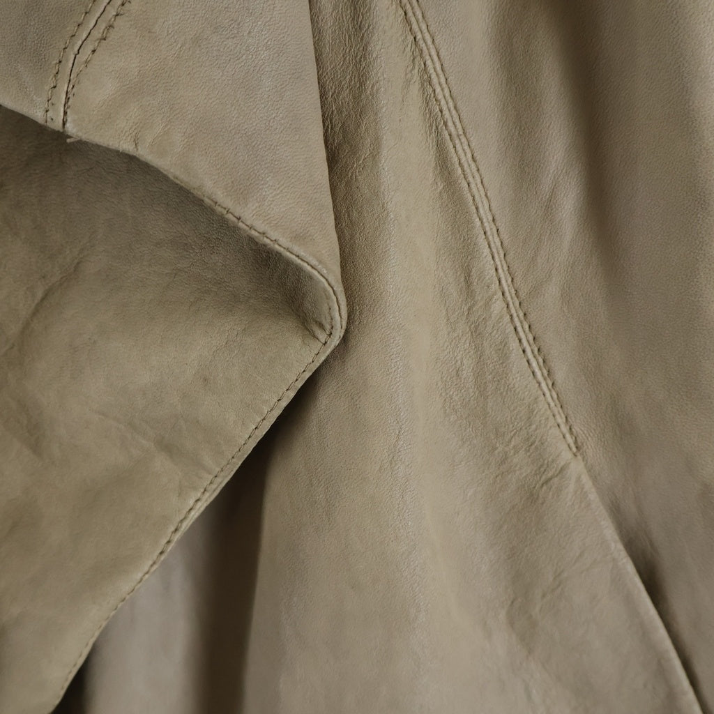 Rick Owens(リックオウエンス) 09-10 AW OLMAR and MIRTA Leather Jacket オルマーアンドマリータ期 レザージャケット レディース ニット切替ラムレザージャケット RP2703-LC ベージュ