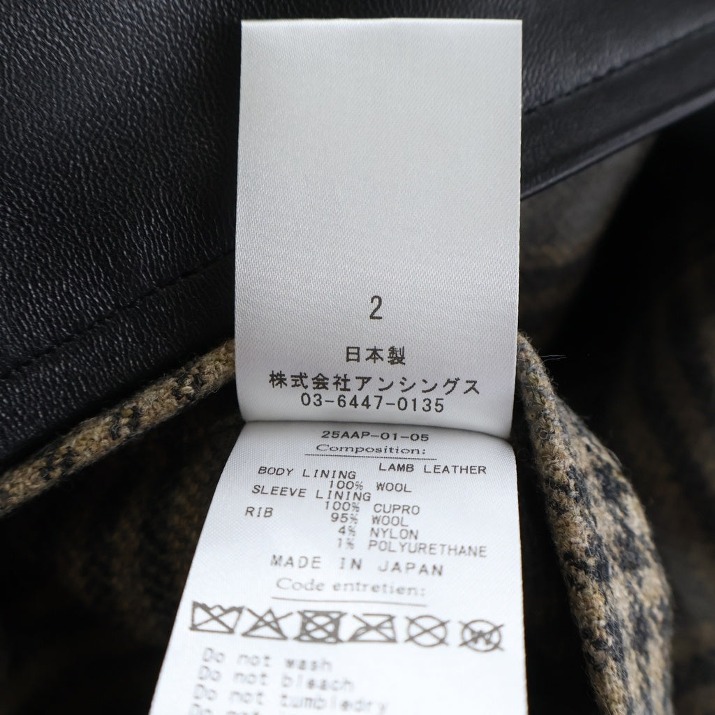 A.PRESSE(アプレッセ) Leather Harrington Jacket レザー ハリントン ジャケット アウター BSMA6-25AAP0105 ブラック