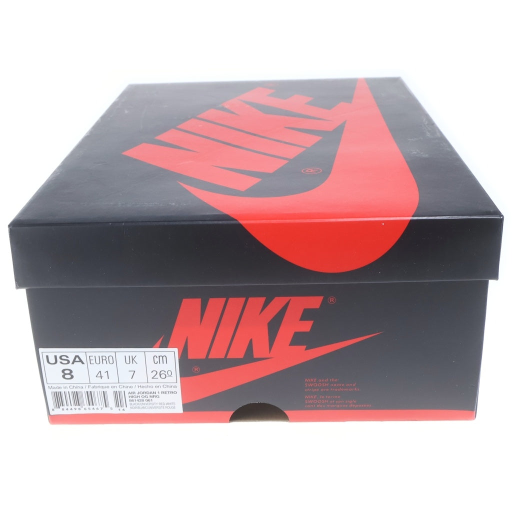 NIKE(ナイキ) AIR JORDAN 1 RETRO HIGH OG NRG HOMAGE TO HOME エアジョーダン1 オマージュトゥホーム ハイカットスニーカー ブラック/レッド US8/26cm 861428-061