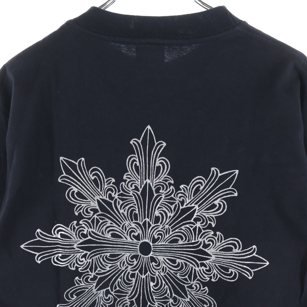 CHROME HEARTS(クロムハーツ) OLD FLOLAL CROSS SNOW FLAKE L/S TEE オールド フローラルクロススノーフレーク 長袖Tシャツ ブラック/シルバー -