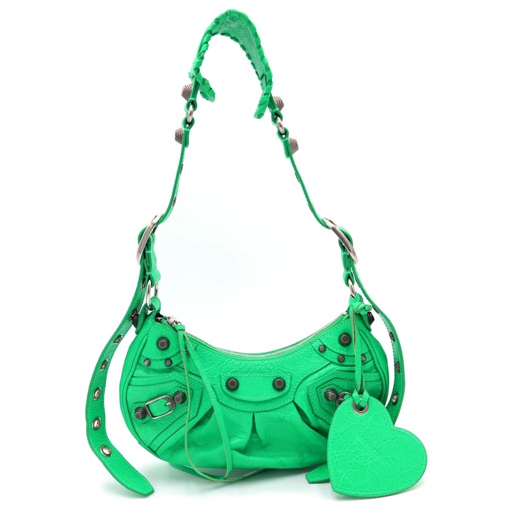 BALENCIAGA(バレンシアガ) Le Cagole XS ルカゴール ショルダーバッグ レザー グリーン 671309 3809 レディース