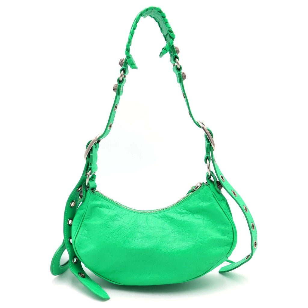 BALENCIAGA(バレンシアガ) Le Cagole XS ルカゴール ショルダーバッグ レザー グリーン 671309 3809 レディース