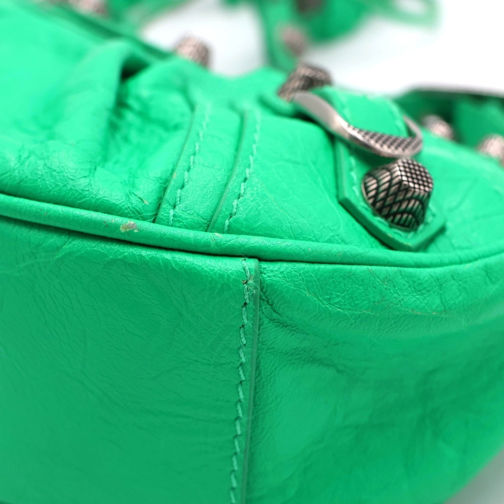 BALENCIAGA(バレンシアガ) Le Cagole XS ルカゴール ショルダーバッグ レザー グリーン 671309 3809 レディース