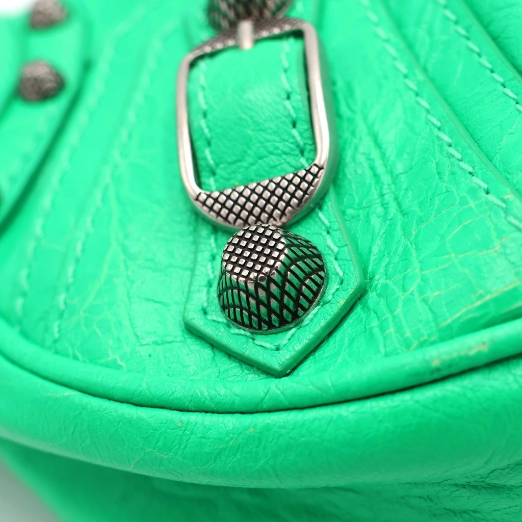 BALENCIAGA(バレンシアガ) Le Cagole XS ルカゴール ショルダーバッグ レザー グリーン 671309 3809 レディース