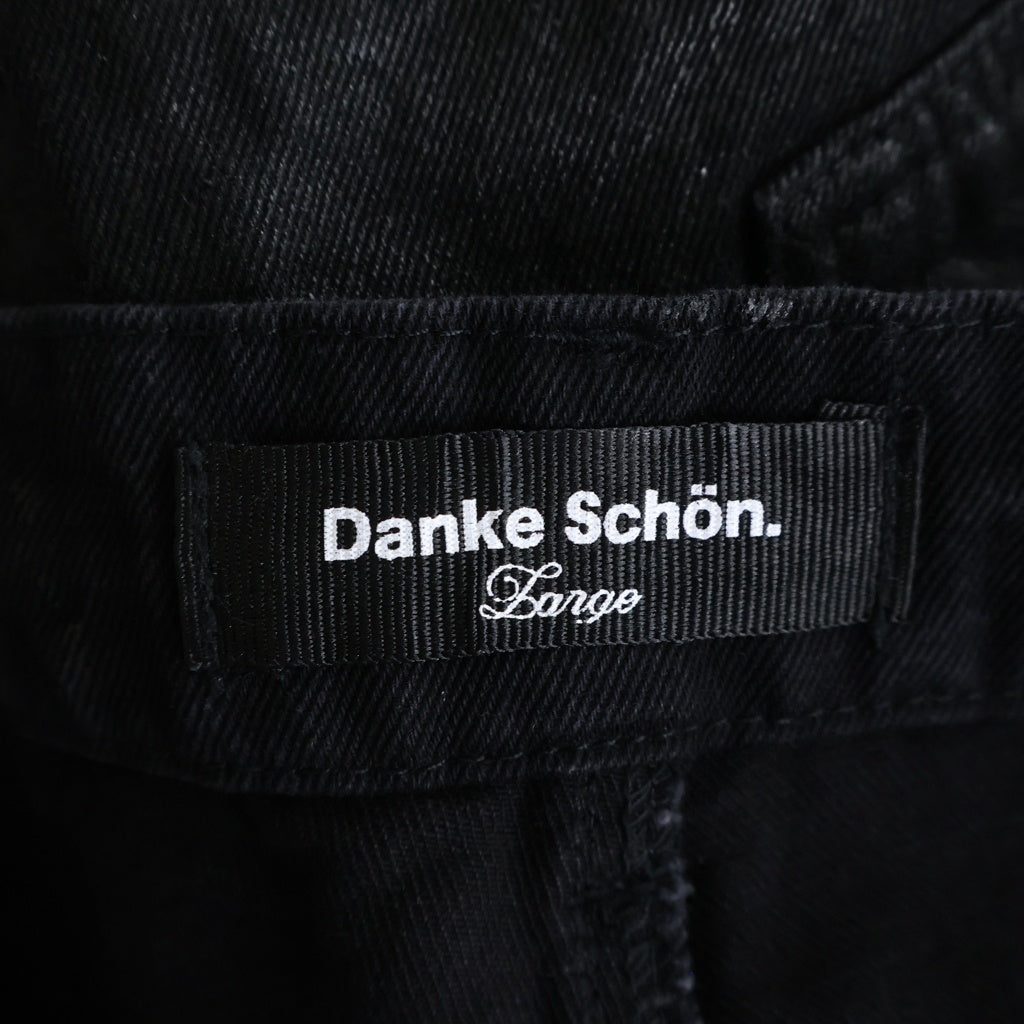 Danke Schon(ダンケシェーン) ダメージ加工 コーティング デニム ハーフ パンツ 26S-PTS032-DS